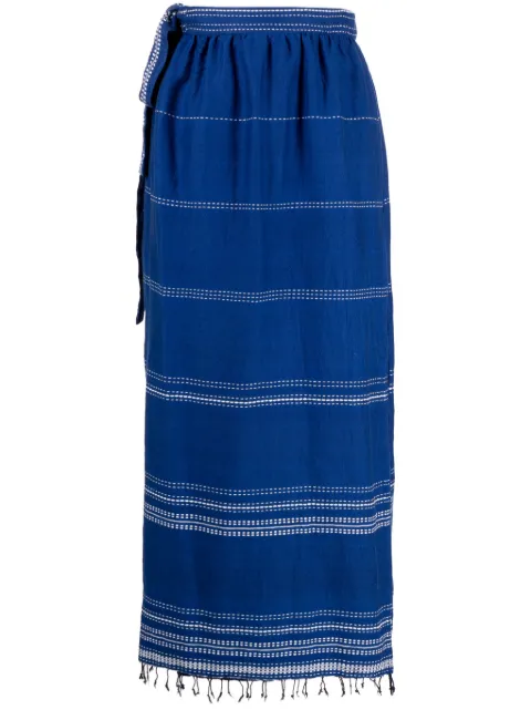 lemlem Inku cotton wrap skirt Blue SW2327