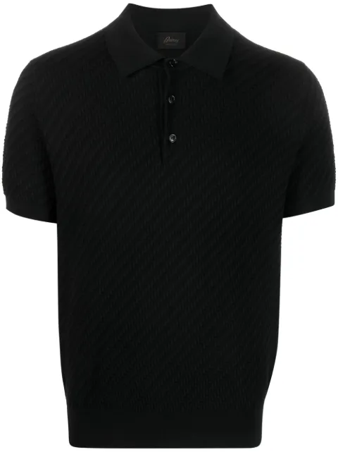 Brioni waffle-knit polo shirt Black UMR20OPAK22