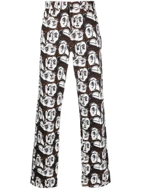 Charles Jeffrey Loverboy graphic-print cotton trousers White CJLSS23ADJE2
