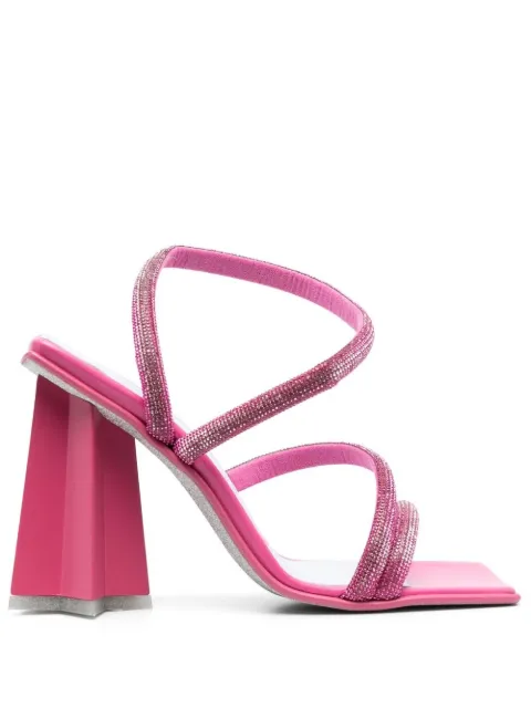 Chiara Ferragni calf-leather crystal-embellished sandals Pink CF3136011A092
