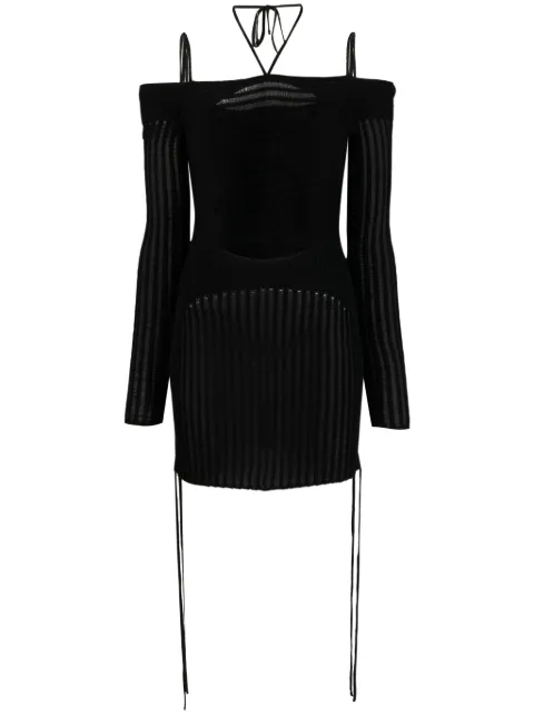 ANDREĀDAMO ribbed-knit mini dress Black DR20947473