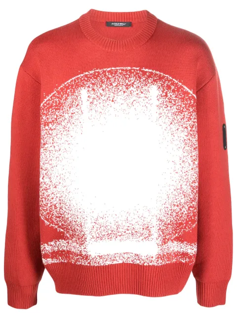 A-COLD-WALL* Exposure-print knitted crew neck sweatshirt Orange ACWMK092