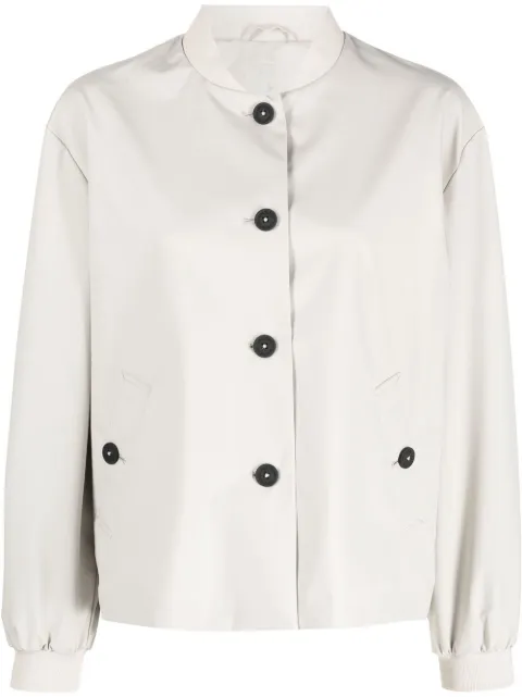 Save The Duck logo-print bomber jacket Neutrals D31089WGRIN16JAID