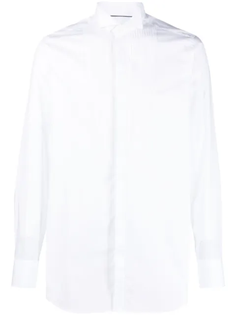 Tintoria Mattei pleat-detail cotton shirt White DR8H2X