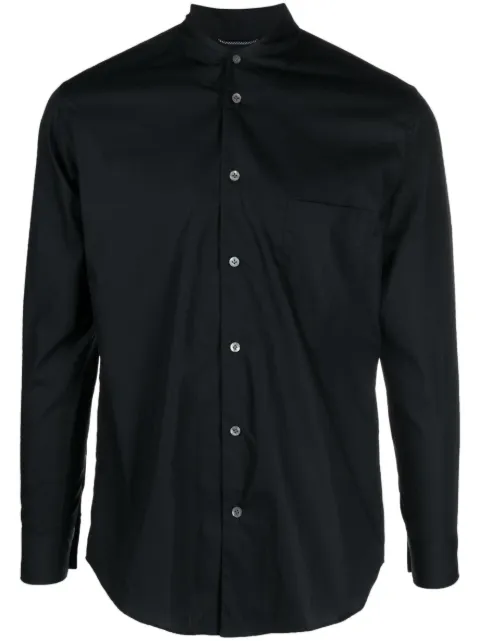 Tintoria Mattei band-collar cotton shirt Black FE0DWD