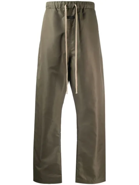 Fear Of God satin-finish drawstring waist trousers Green FGE40206NYL