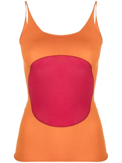 Marni contrast-patch cami top Orange TTMD0066Q0UFN237