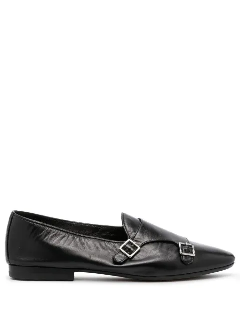 Henderson Baracco buckle detail leather slippers Black mayt0