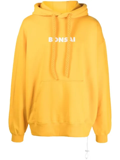 Bonsai logo-print cotton hoodie Orange SW003001
