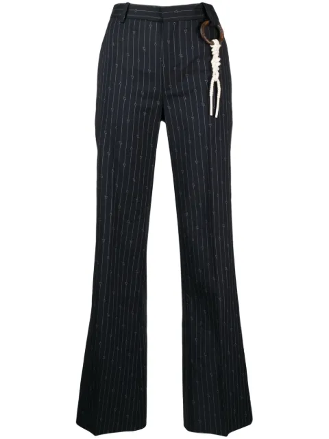 Charles Jeffrey Loverboy pinstripe straight-leg trousers Blue CJLSS23GT3W