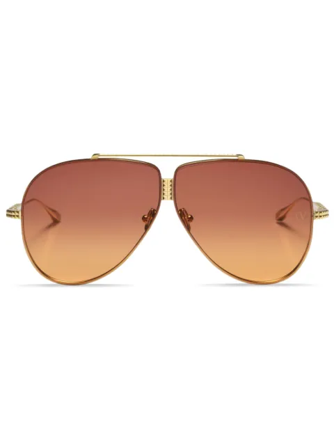 VALENTINO GARAVANI EYEWEAR Rockstud pilot-frame sunglasses Gold VLS100D64