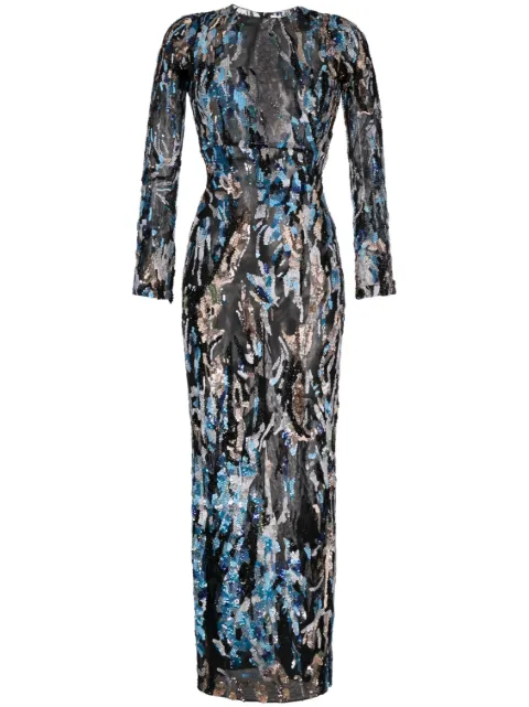 Saiid Kobeisy bead embellishment tulle dress Black RTWSS23DR55