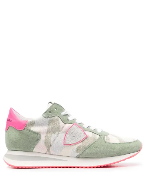 Philippe Model Paris camouflage-pattern suede sneakers Green TZLD