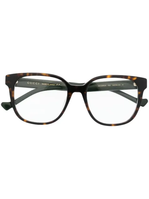 Gucci Eyewear tortoiseshell square-frame glasses Brown GG1305OA