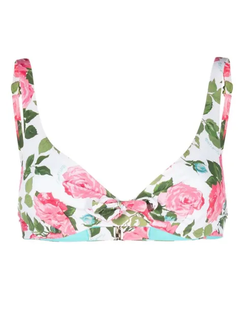 TWINSET floral bikini top Neutrals 231LBMFWW