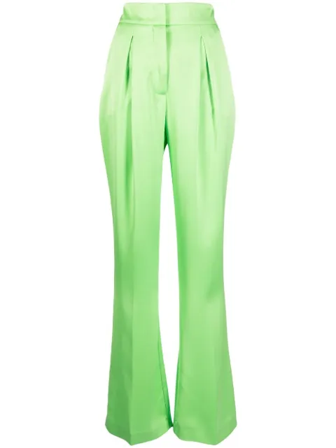 Genny pleat-detail flared trousers Green 74AAA101N0071