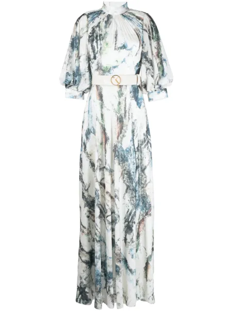 Saiid Kobeisy graphic-print sequin embellished dress Blue RTWSS2330
