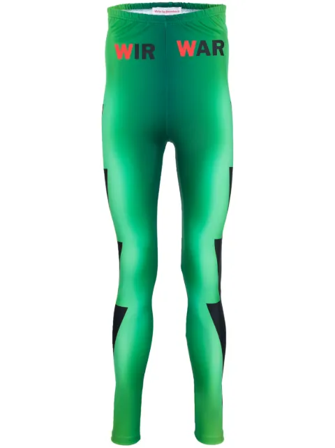 Walter Van Beirendonck sun-print bike leggings Green 7002SS23