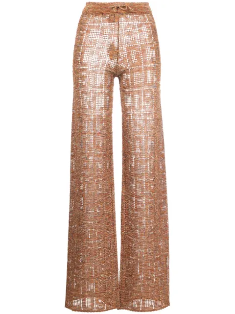 GCDS crochet high-waisted trousers Orange SS23W680912