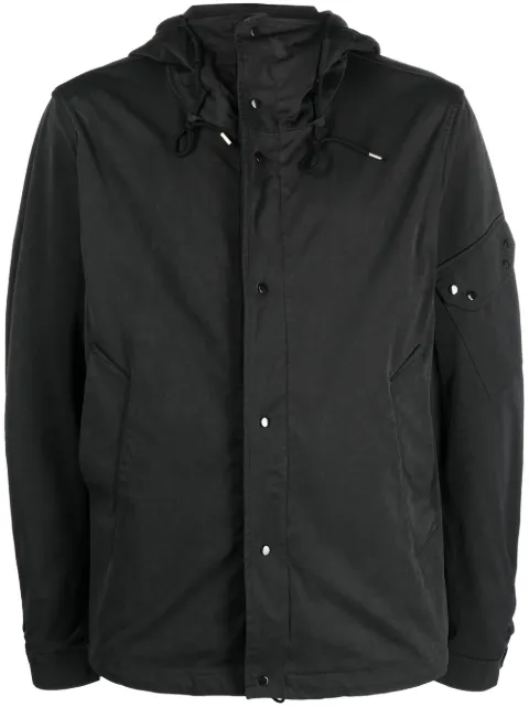 Ten C cotton plain hooded jacket Black 23CTCUC04058A06105