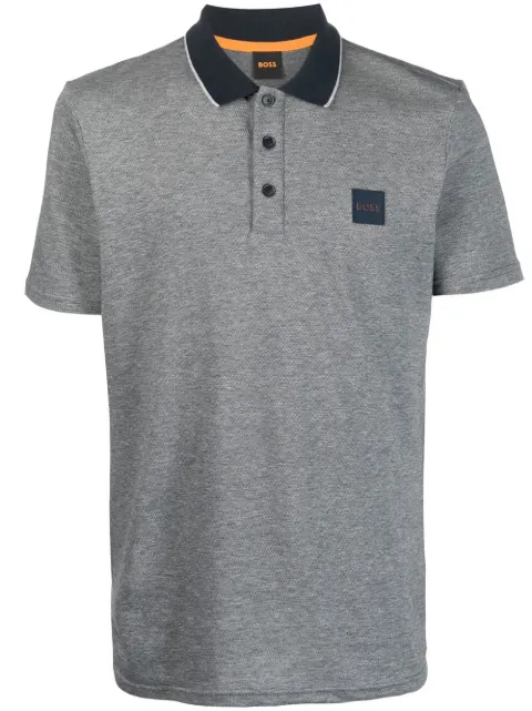BOSS chest logo-patch polo shirt Blue 50477071
