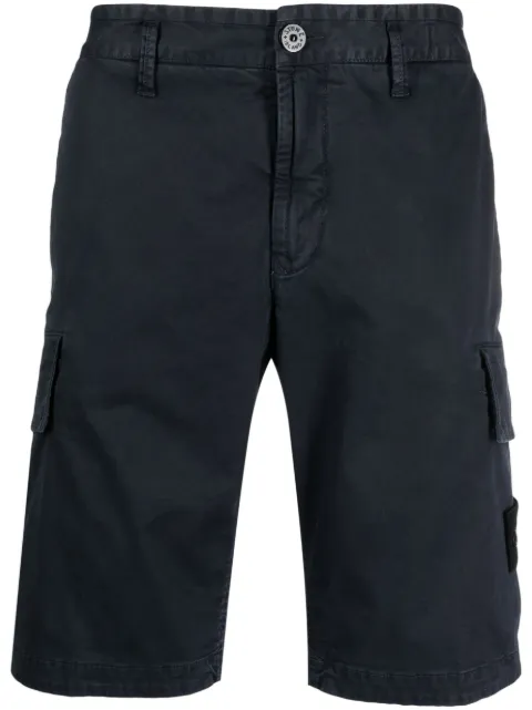 Stone Island l100018 organic cotton stretch broken twill 'old' effect shorts Blue L1S15L100018S0004