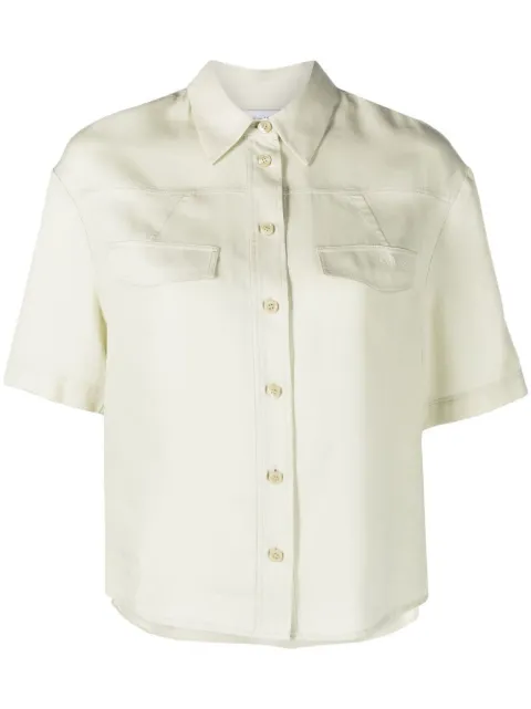 Calvin Klein embroidered-logo short-sleeve shirt Green K20K205247
