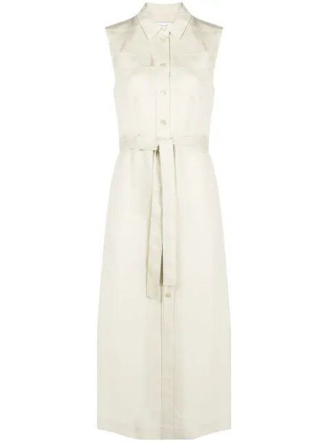 Calvin Klein belted sleeveless shirt dress Green K20K205204