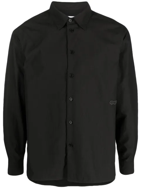 Soulland logo-patch plain shirt Black 310051070