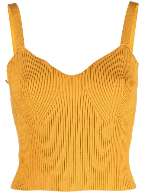 Vince ribbed-knit bralette top Yellow V929679392