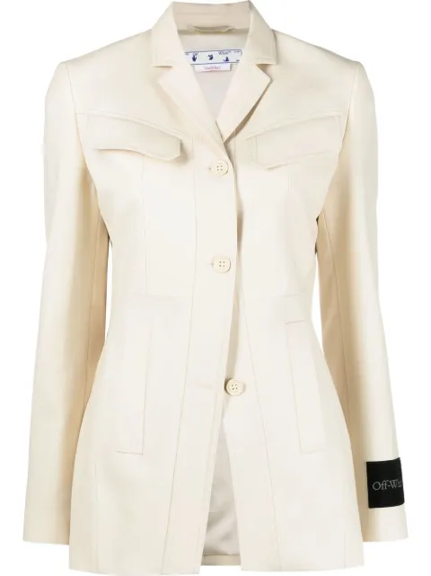 Off-White single-breasted wool blazer Neutrals OWEF101S23FAB0011700