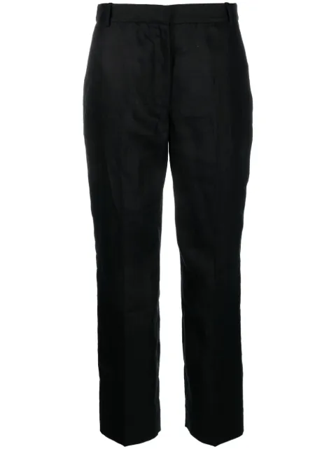 Calvin Klein linen cropped trousers Black K20K205628