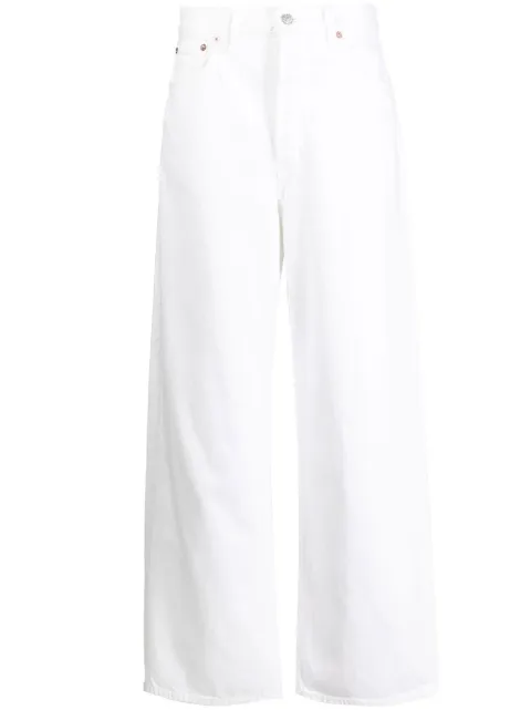 AGOLDE organic-cotton wide-leg trousers White A9079B1183