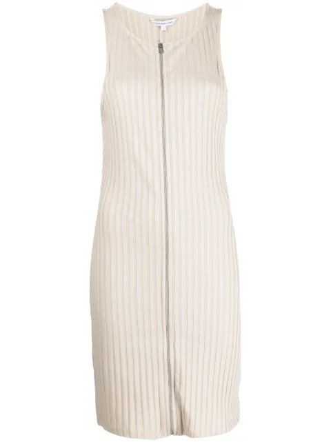 Calvin Klein Jeans zip-up ribbed dress Neutrals J20J220745