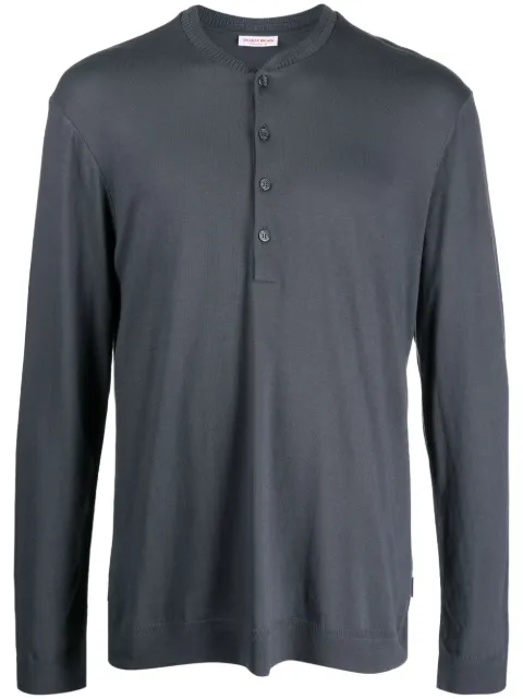 Orlebar Brown plain short-button jersey Grey 277964