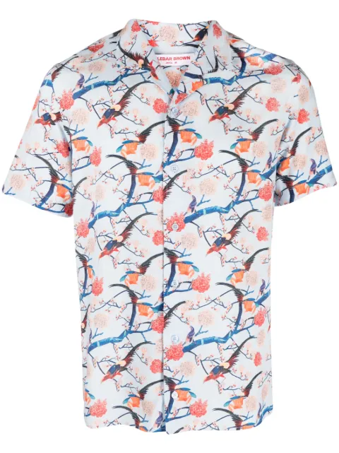 Orlebar Brown Hibbert graphic-print shirt Blue 277938