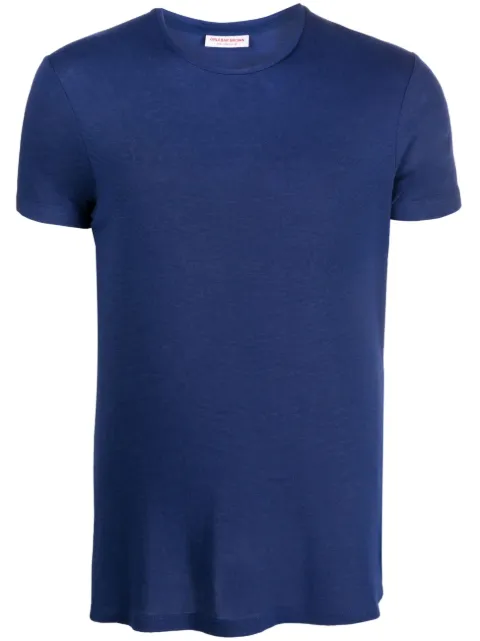 Orlebar Brown plain cotton-modal T-shirt Blue 277979
