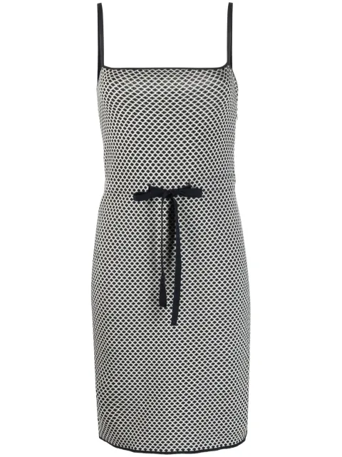 Christian Dior Pre-Owned 2010s geometric pattern drawstring dress Black HOLADIO373