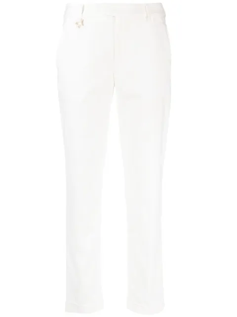 Lorena Antoniazzi logo-charm cropped trousers White P2304PA42C3349