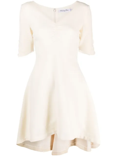 Christian Dior Pre-Owned 2010s flared wool minidress Neutrals HOLADIO363