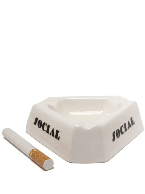 Seletti slogan-print porcelain ashtray White 11052