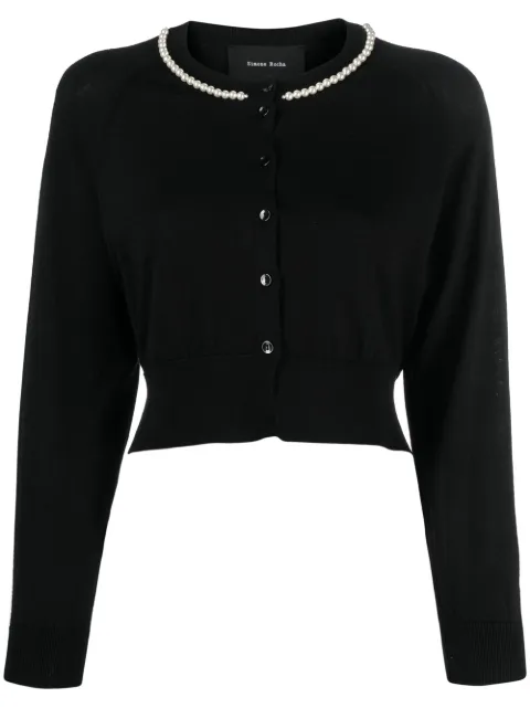 Simone Rocha pearl-embellished cardigan Black CMK21B0630