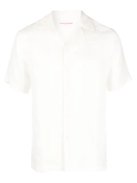 Orlebar Brown Hibbert short-sleeve linen shirt Neutrals 277940