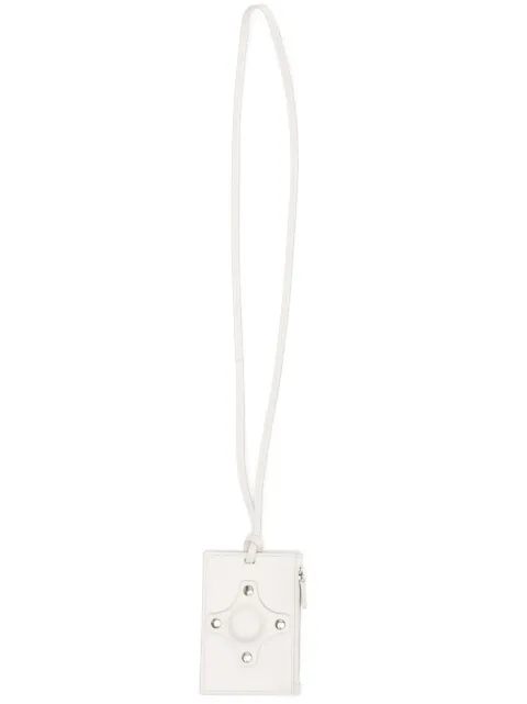 Craig Green leather lanyard card holder White CGSS23CWOACC08