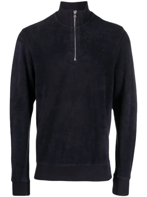 Orlebar Brown half-zip cotton sweater Blue 277949