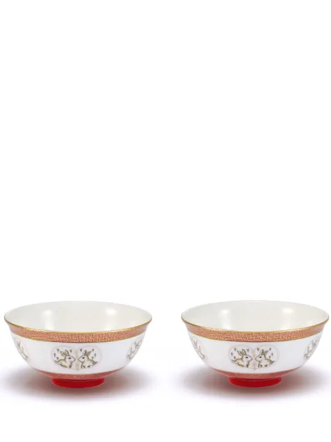 Shanghai Tang x Long Di Rabbit bowl (set of 2) White S6AHB234DN
