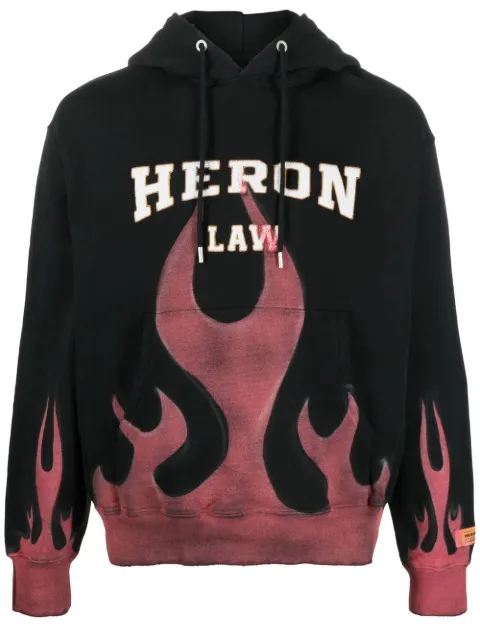 Heron Preston flame-print cotton hoodie Black HMBB024S23JER0061025