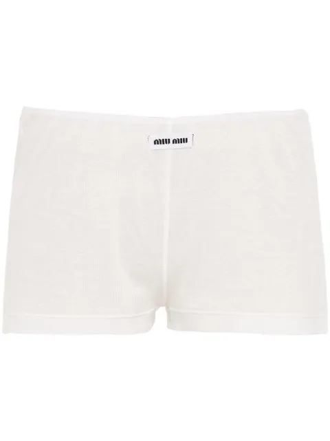 Miu Miu Ribbed knit boxer shorts White SP9388S231121N