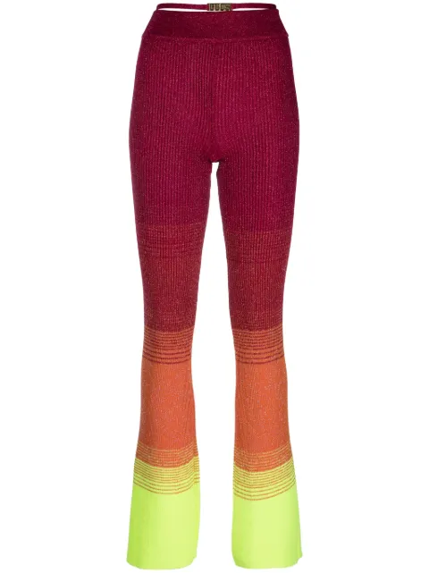 GCDS degradé knitted trousers Pink SS23W680903