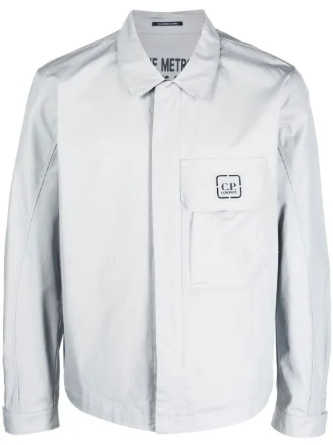 C.P. Company logo-print shirt jacket Grey 14CMOS019A006450A